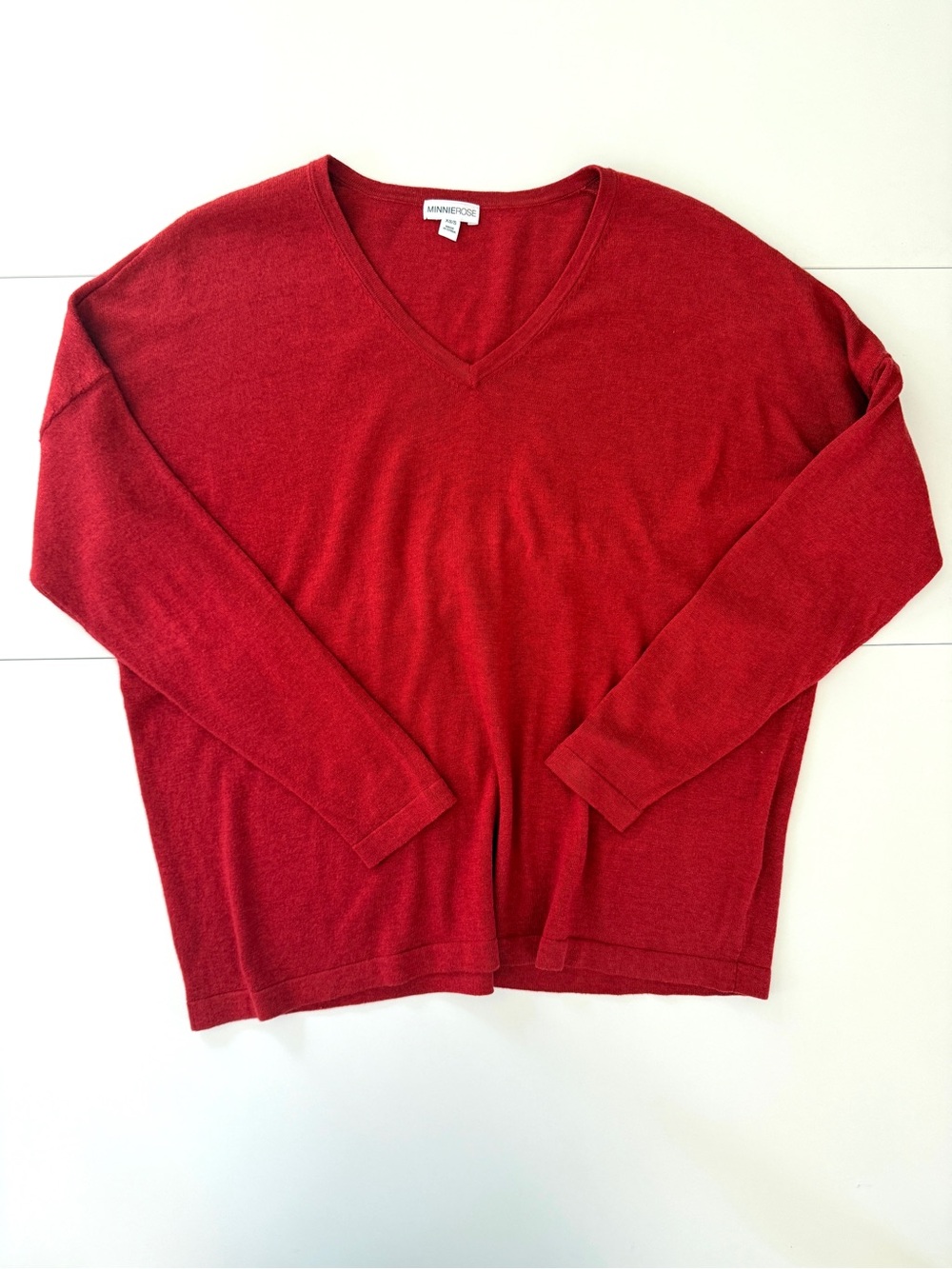 Minnie Rose Cotton Cashmere V-Neck Sweater | XS/S